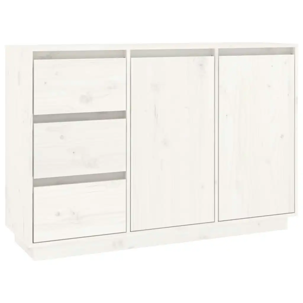 Sideboard White 111x34x75 cm Solid Wood Pine 813805