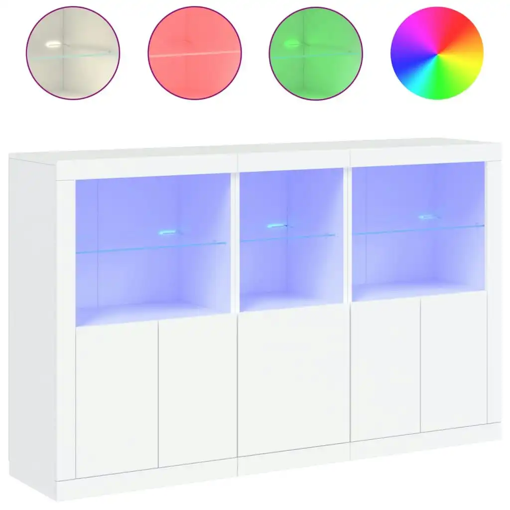 Sideboard with LED Lights White 162x37x100 cm 3209142