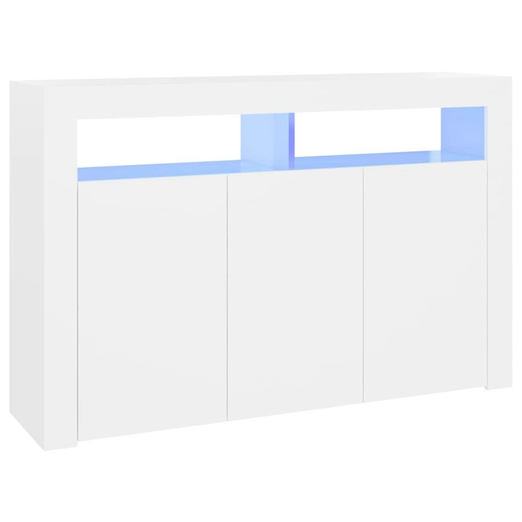 Sideboard with LED Lights White 115.5x30x75 cm 804337