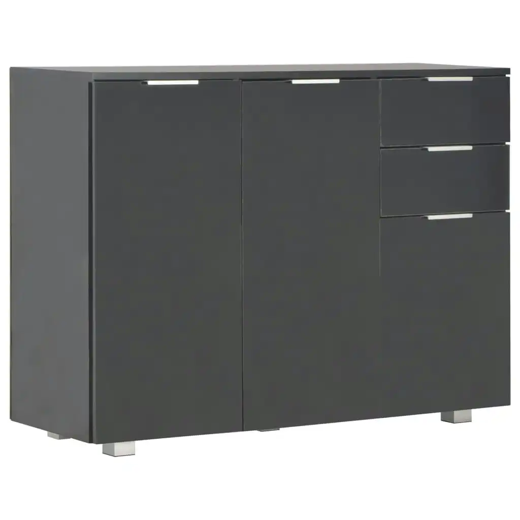 Sideboard High Gloss Black 107x35x80.5 cm 283719