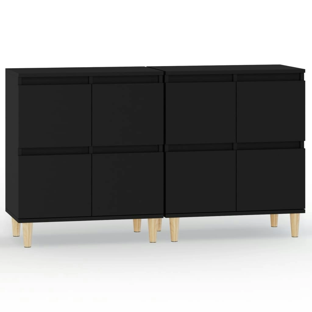 Sideboards 2 pcs Black 60x35x70 cm Engineered Wood 3185752