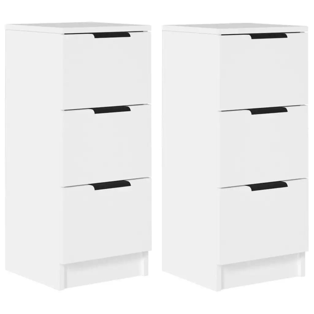 Sideboards 2 pcs White 30x30x70 cm Engineered Wood 811152