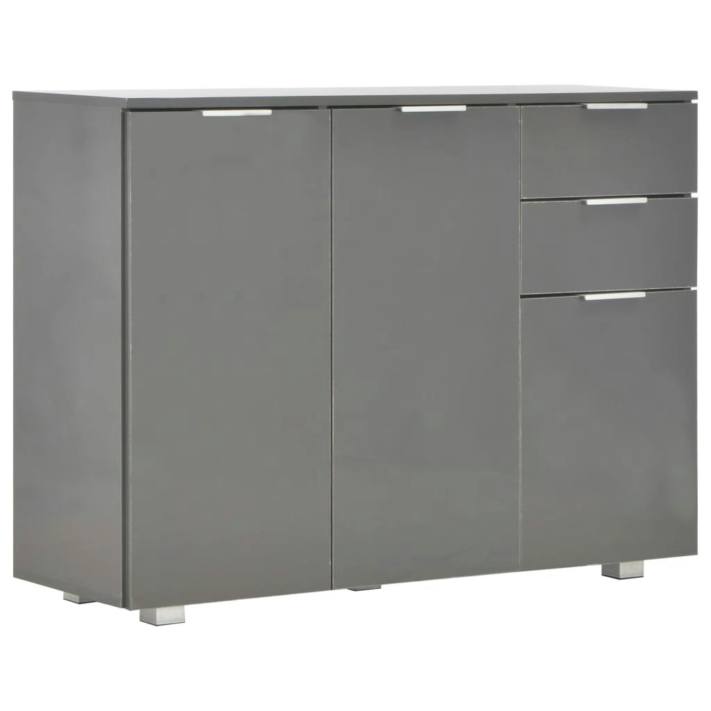 Sideboard High Gloss Grey 107x35x80.5 cm 283720