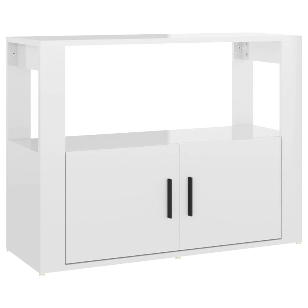 Sideboard High Gloss White 80x30x60 cm Engineered Wood 819454