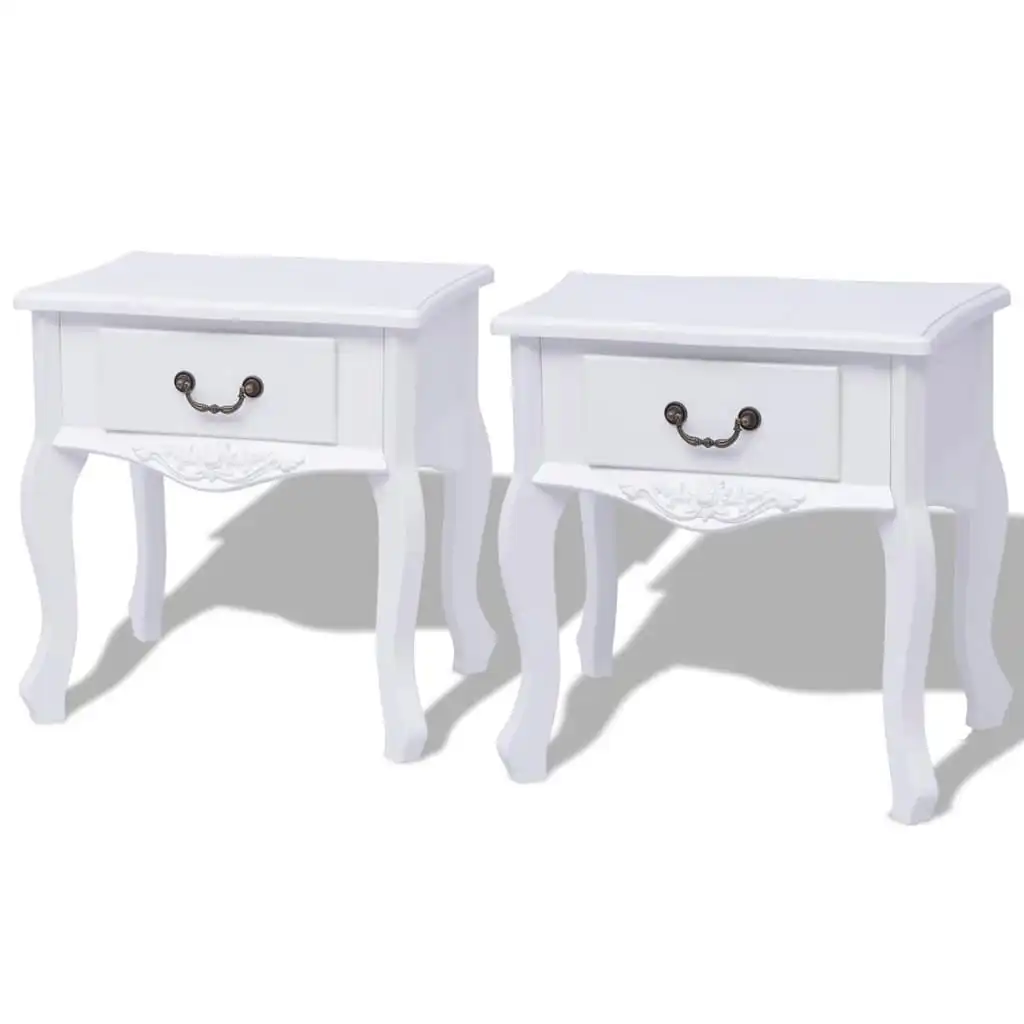 Bedside Cabinets 2 pcs MDF White 242750