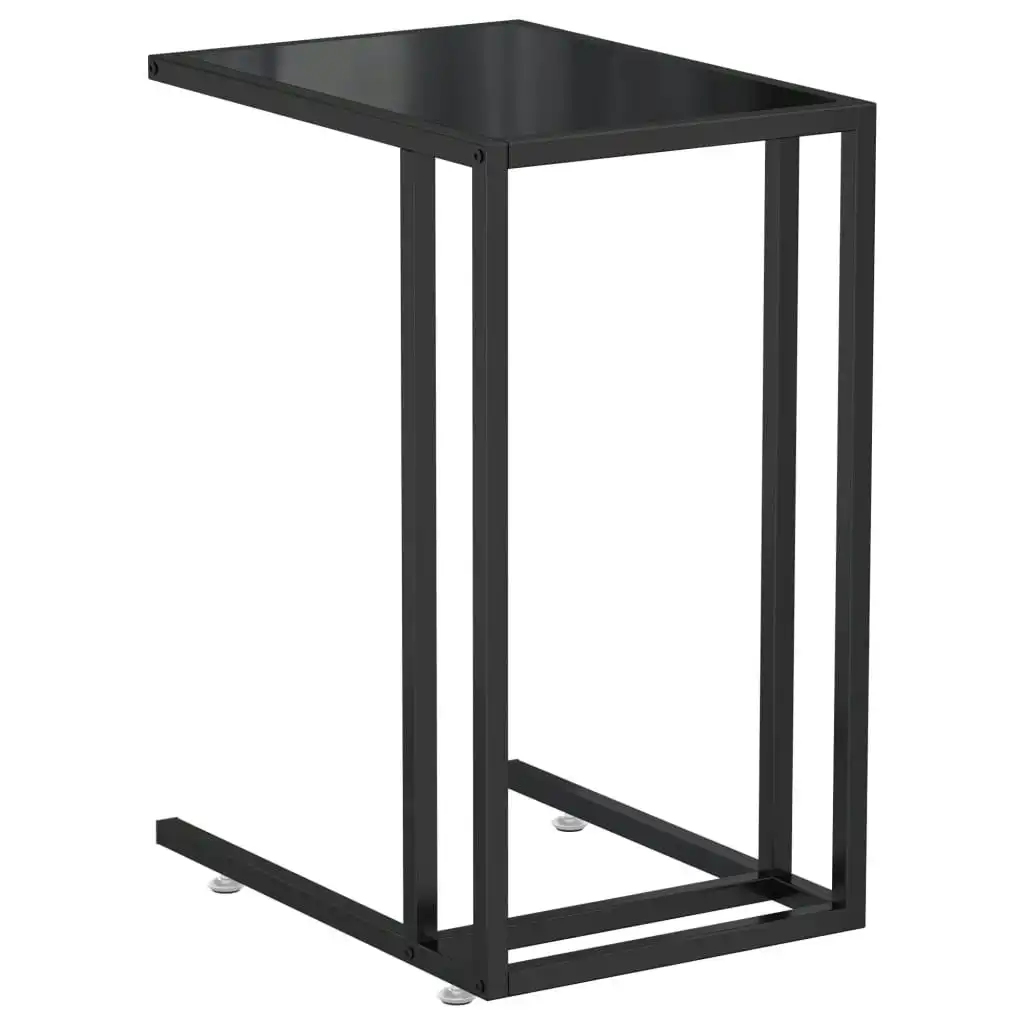 Computer Side Table Black 50x35x65 cm Tempered Glass 331650