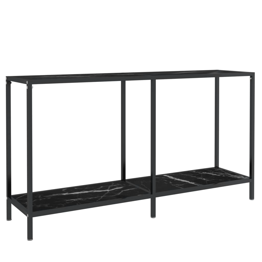 Console Table Black 140x35x75.5 cm Tempered Glass 331697