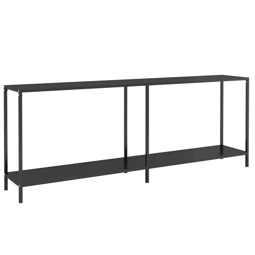 Console Table Black 200x35x75.5 cm Tempered Glass 331707