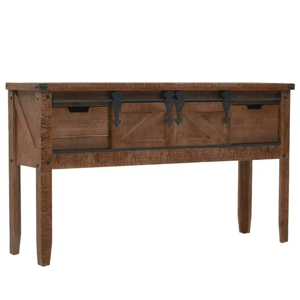 Console Table Solid Fir Wood 131x35.5x75 cm Brown 246121