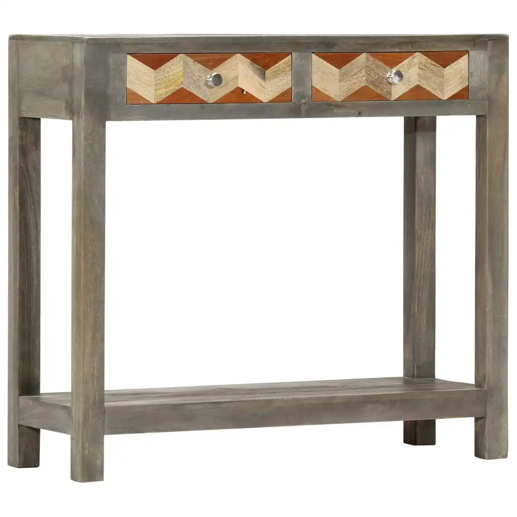 Console Table Grey 86x30x76 cm Solid Mango Wood 282737