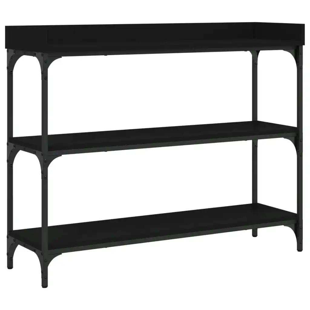 Console Table with Shelves Black 100x30x80 cm 837807