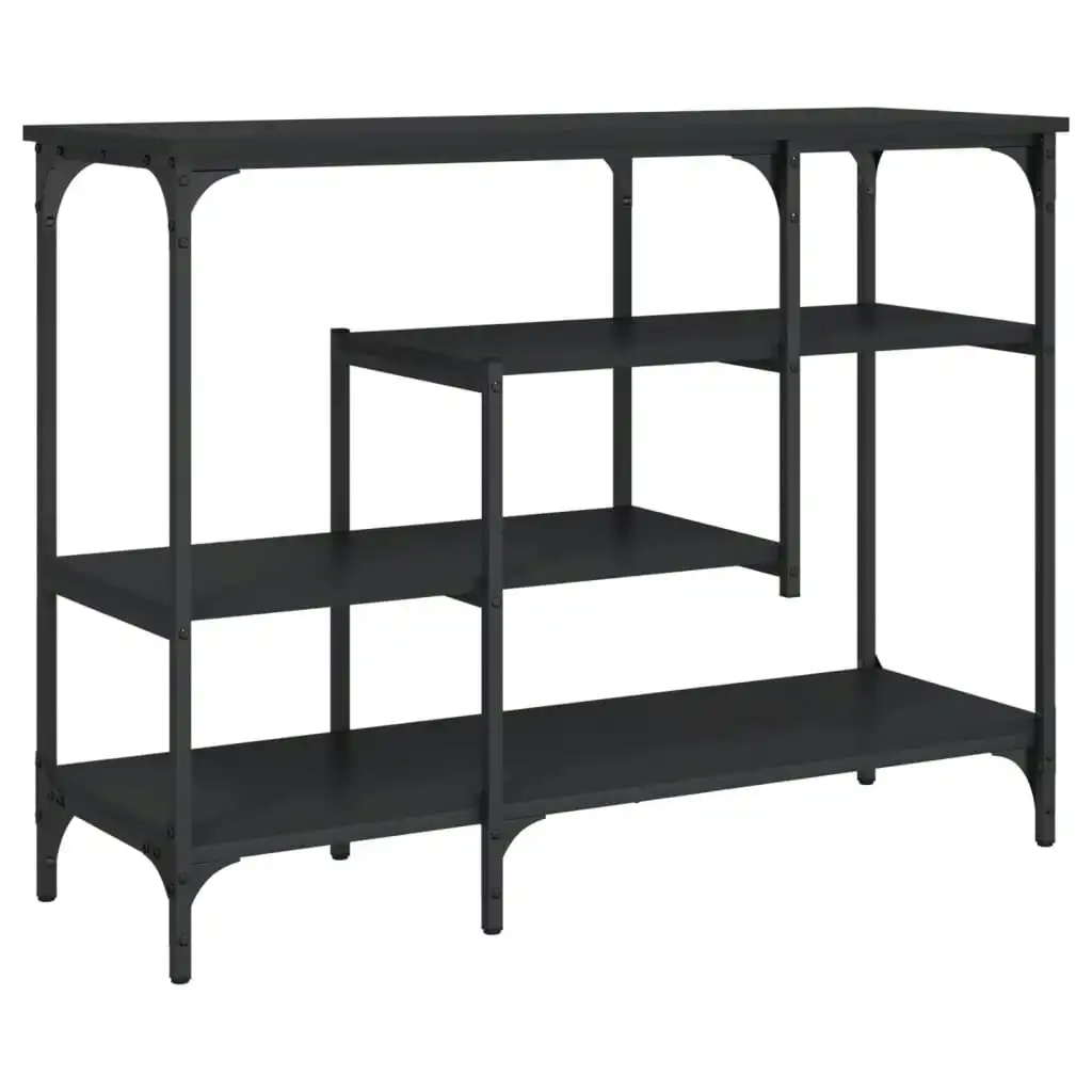 Console Table with Shelves Black 100x35x75 cm 837787