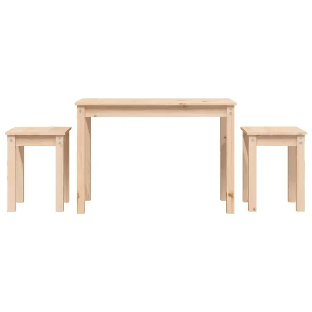 Nesting Tables 3 pcs Solid Wood Pine 824978