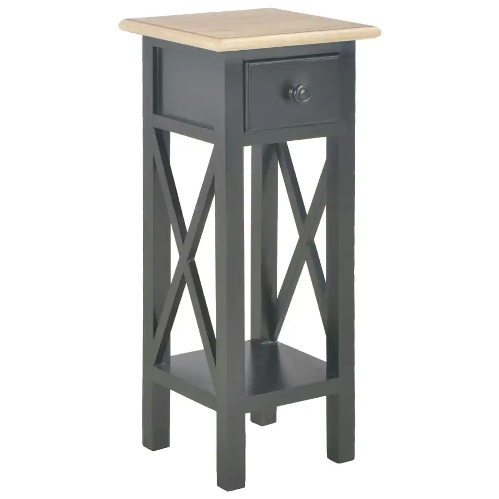 Side Table Black 27x27x65.5 cm Wood 280059