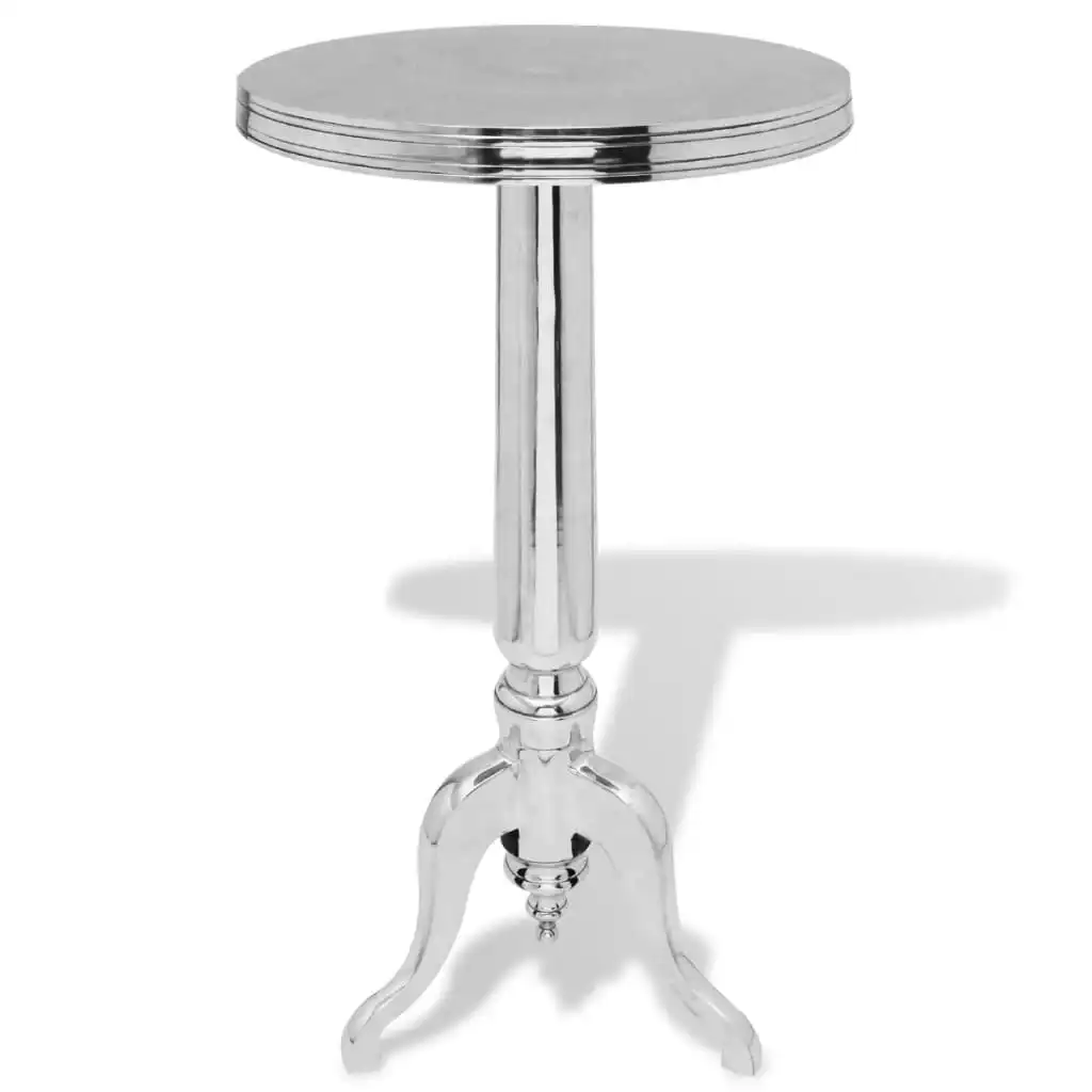 Side Table Round Aluminium Silver 243513