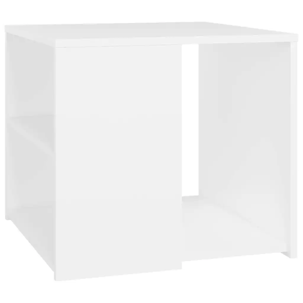 Side Table White 50x50x45 cm Engineered Wood 806382