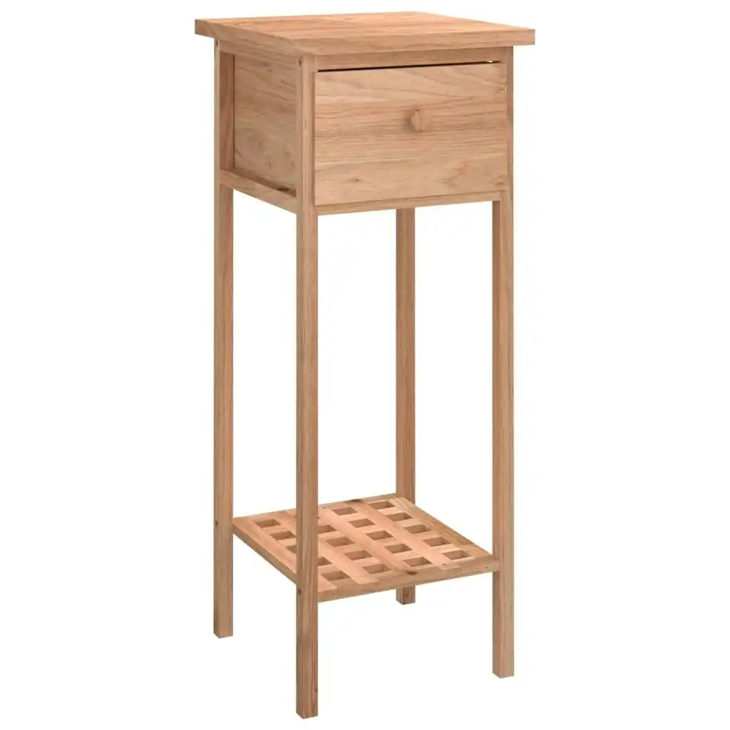 Side Table with Drawer 25x25x60cm Solid Wood Walnut 350343