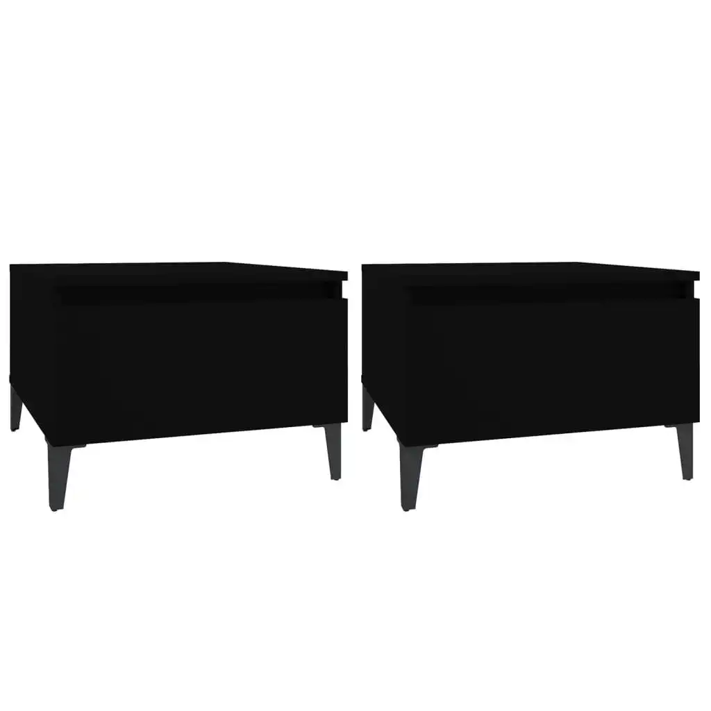 Side Tables 2 pcs Black 50x46x35 cm Engineered Wood 819519