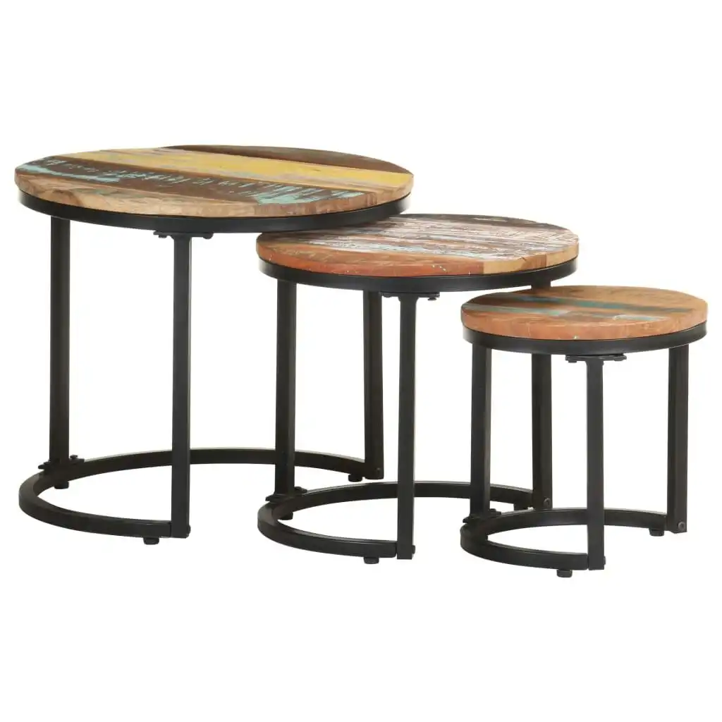 Side Tables 3 pcs Solid Reclaimed Wood 320688