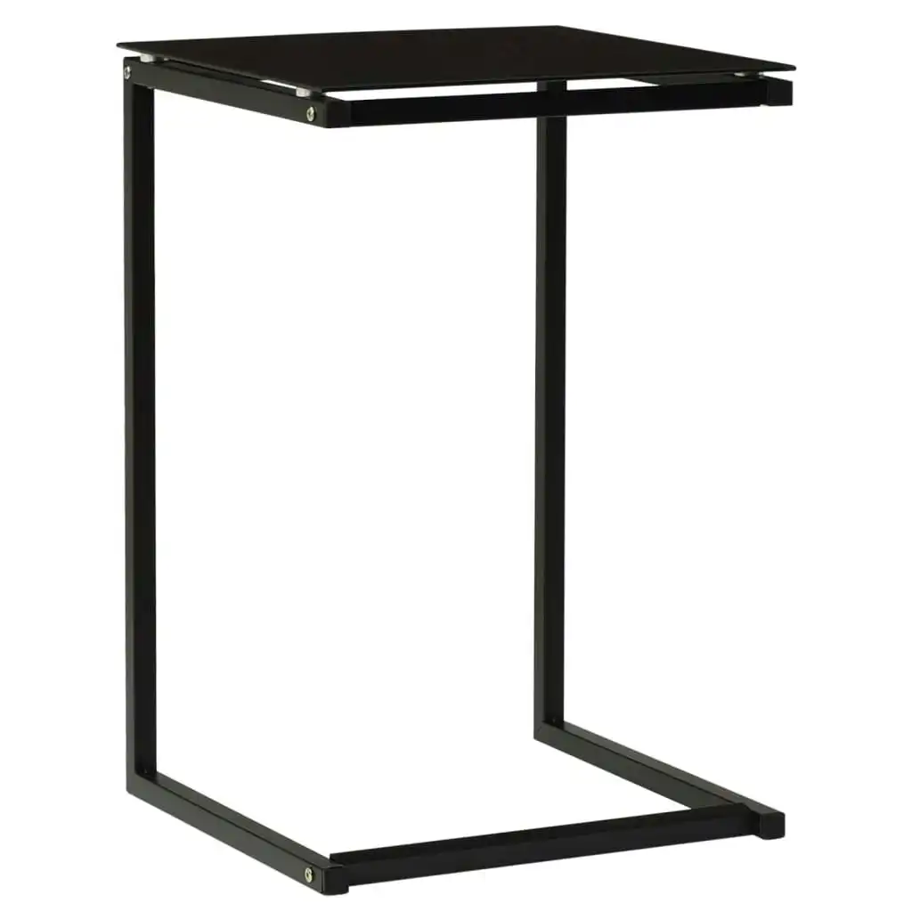 Side Table Black 40x40x60 cm Tempered Glass 322784