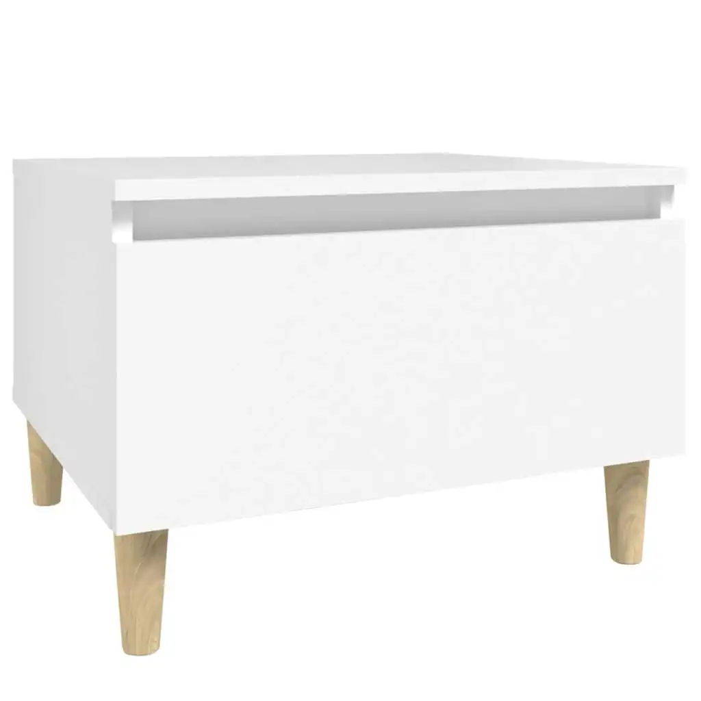 Side Table White 50x46x35 cm Engineered Wood 819500