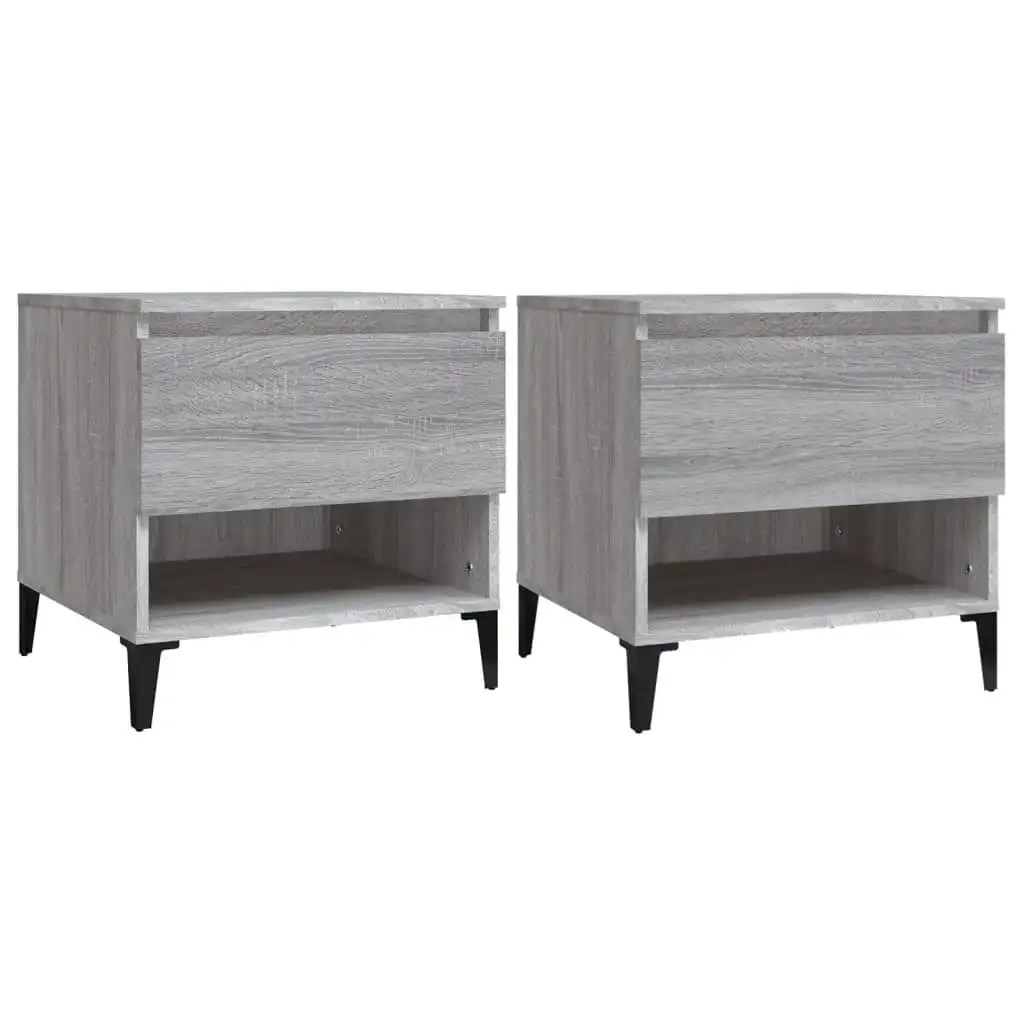 Side Tables 2 pcs Grey Sonoma 50x46x50 cm Engineered Wood 819561