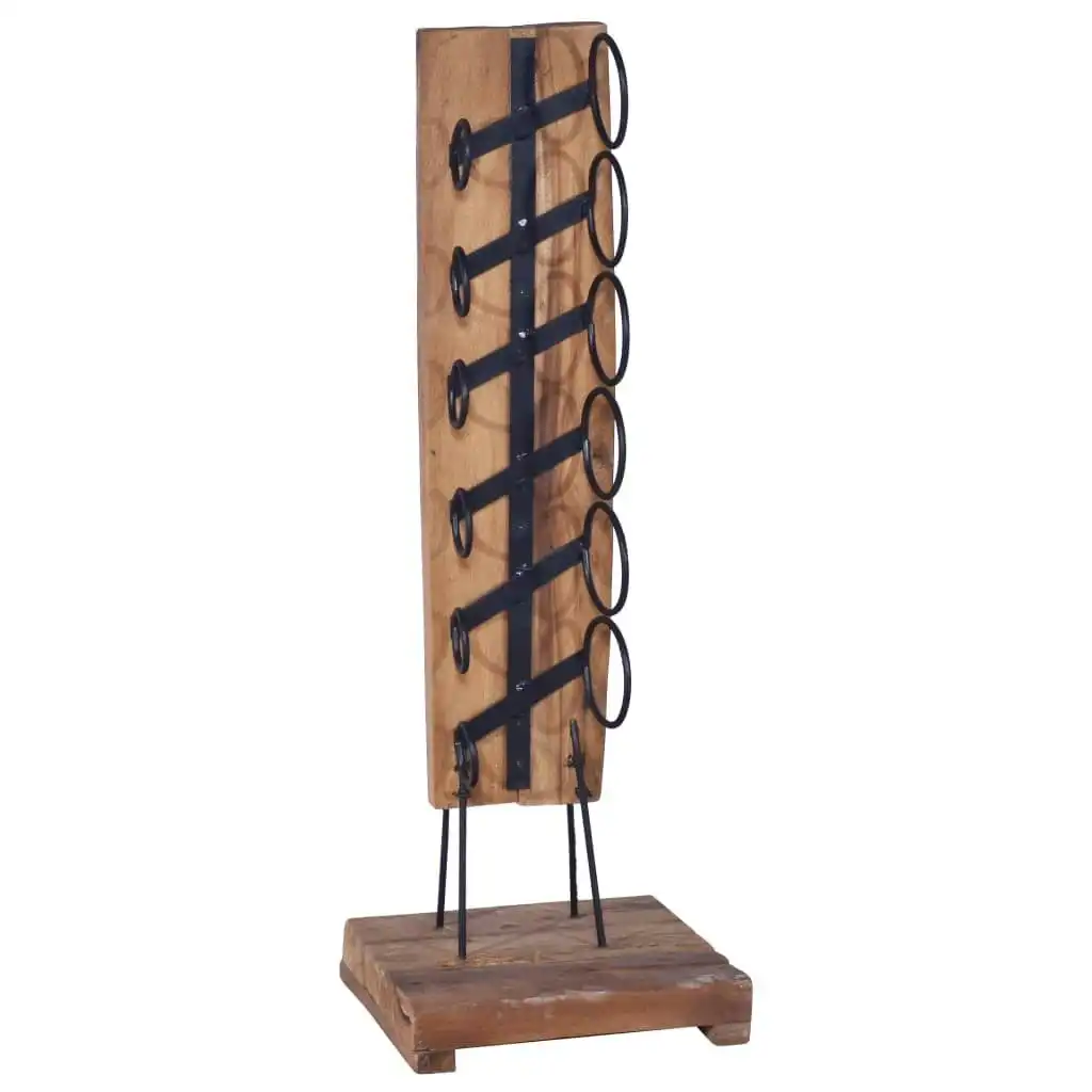 Wine Rack for 6 Bottles 35x35x100 cm Solid Teak Wood 288809