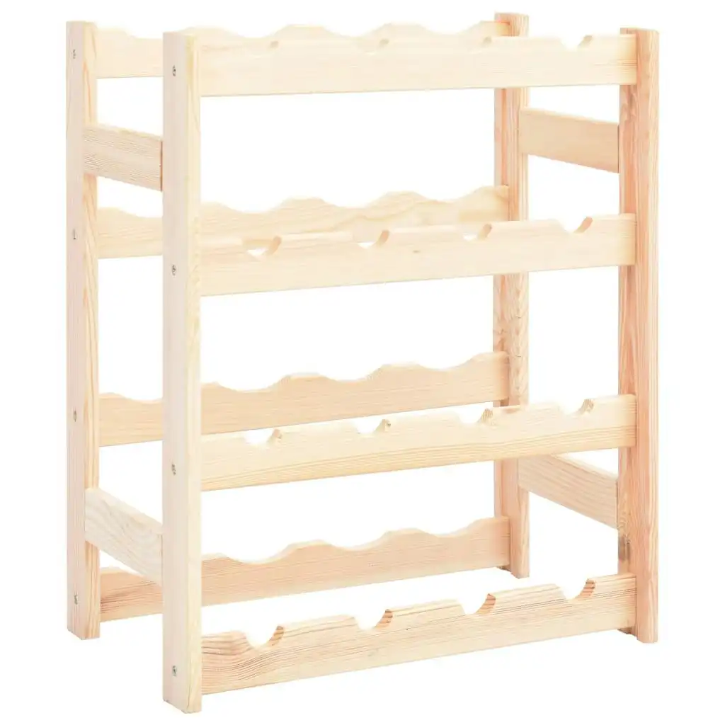 Wine Rack for 16 Bottles Solid Wood Pine 286192