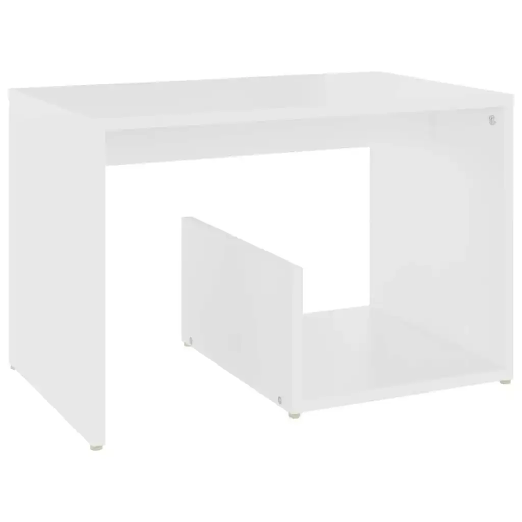 Side Table White 59x36x38 cm Engineered Wood 806696