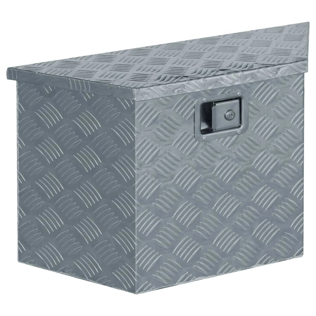 Aluminium Box 70x24x42 cm Trapezoid Silver 142942