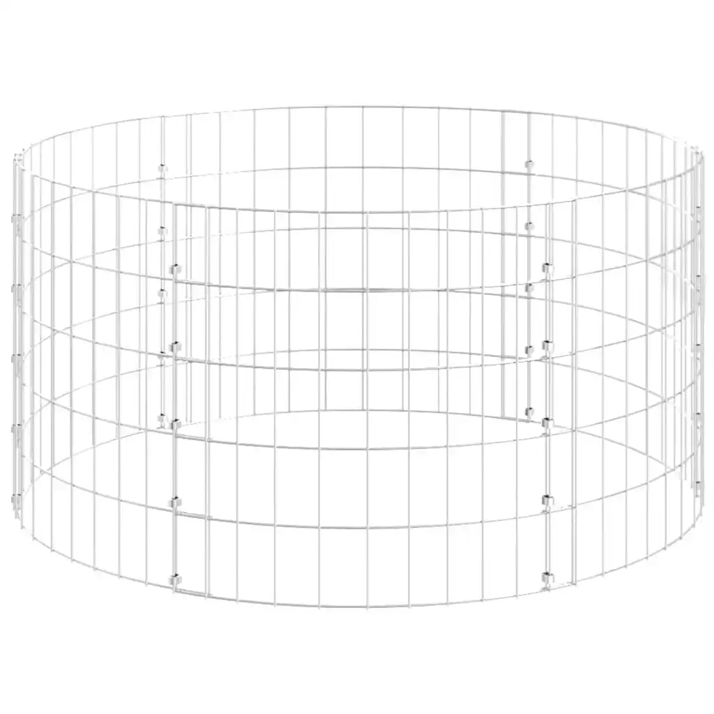 Circular Gabion Pole Galvanised Steel Ã˜100x50 cm 152017