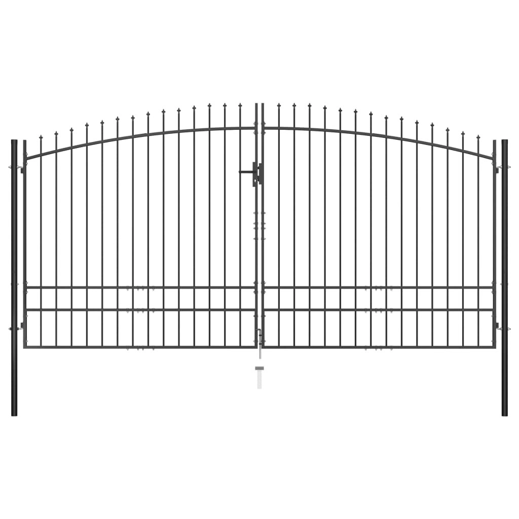 Double Door Fence Gate with Spear Top 400x248 cm 145742