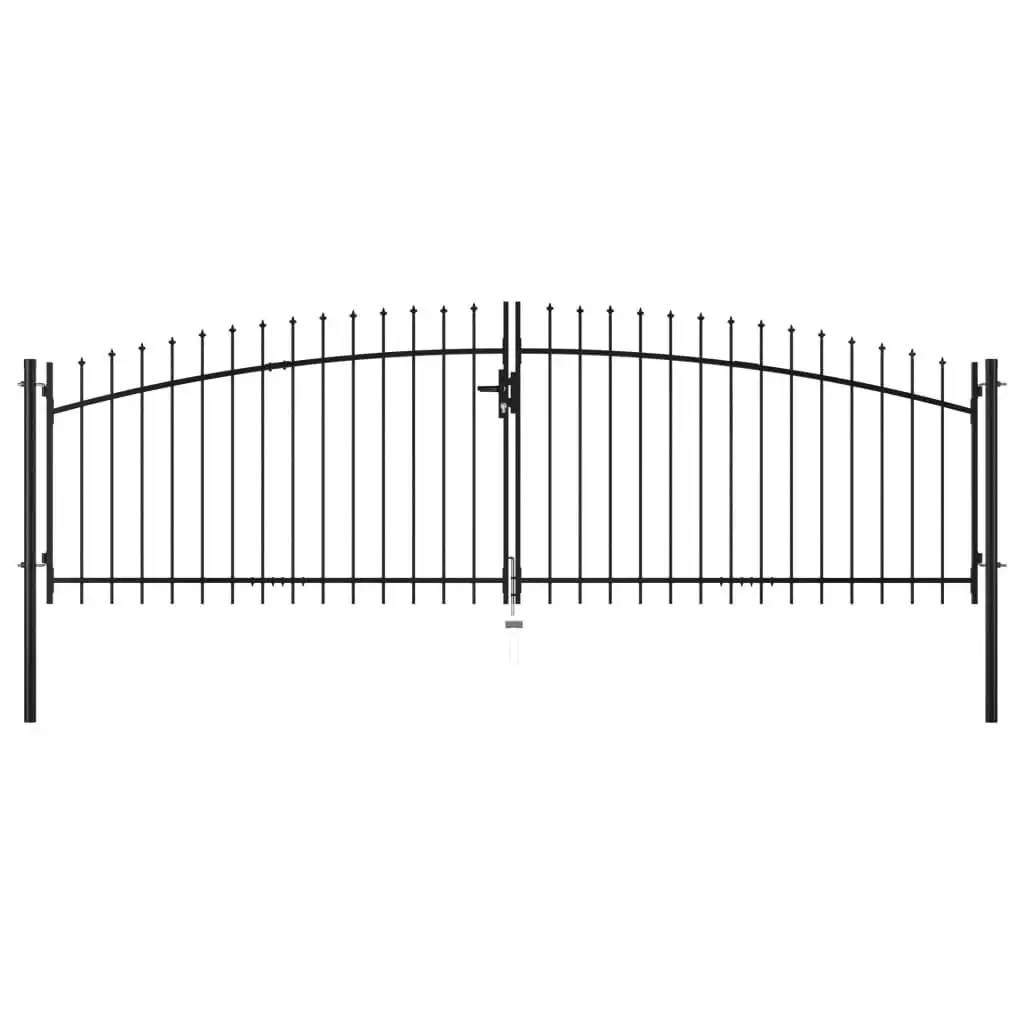 Double Door Fence Gate with Spear Top 400x200 cm 145740