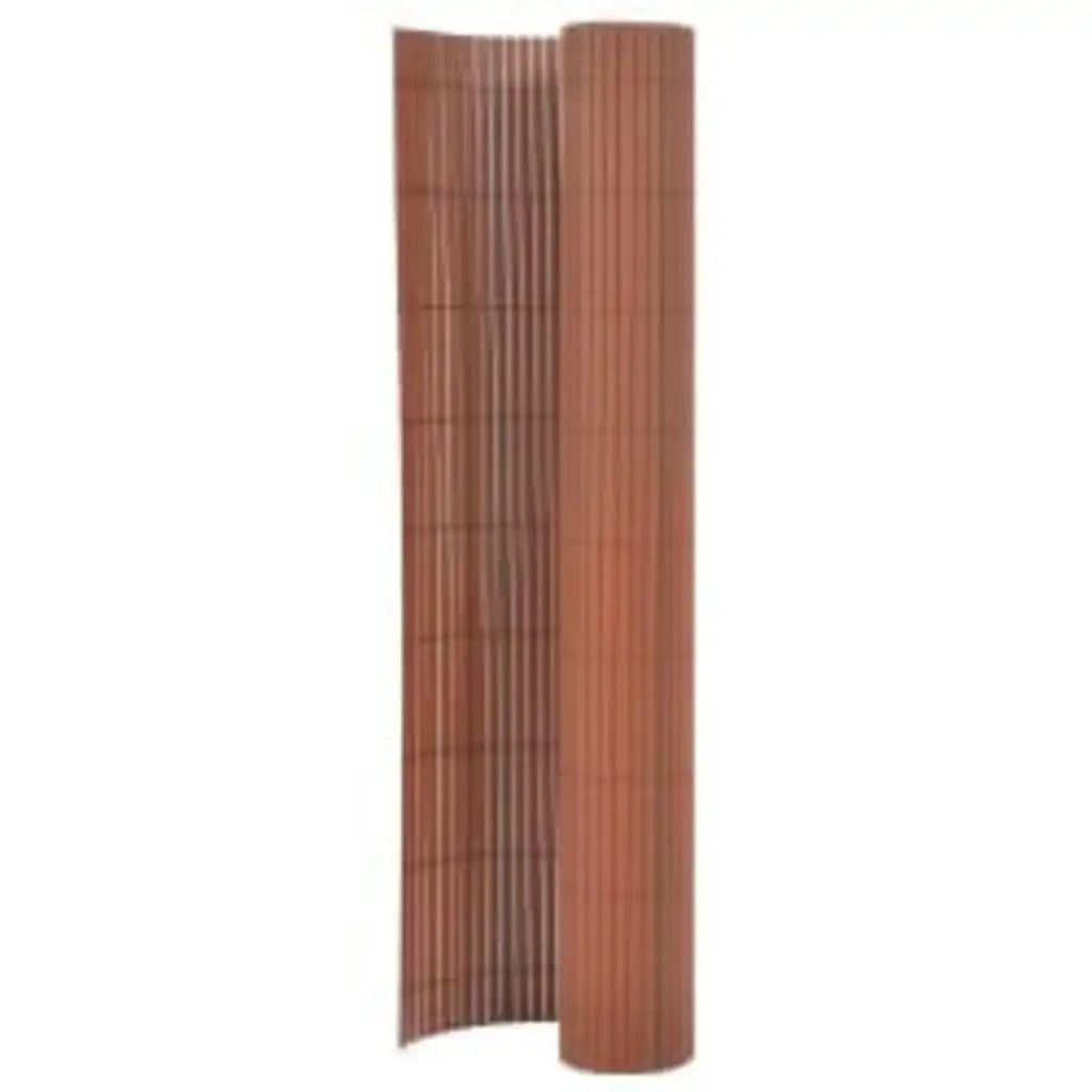 Double-Sided Garden Fence 90x400 cm Brown 317149