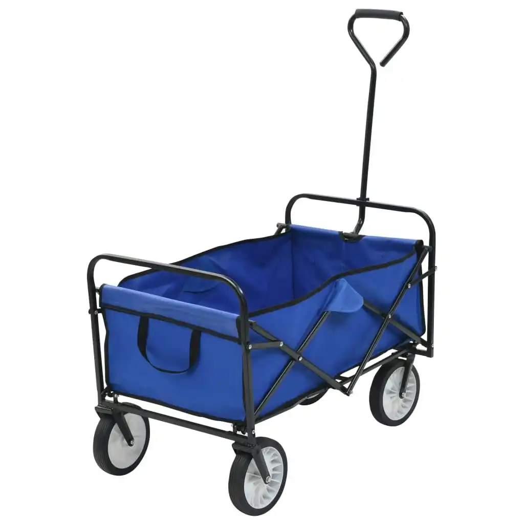 Folding Hand Trolley Steel Blue 143779