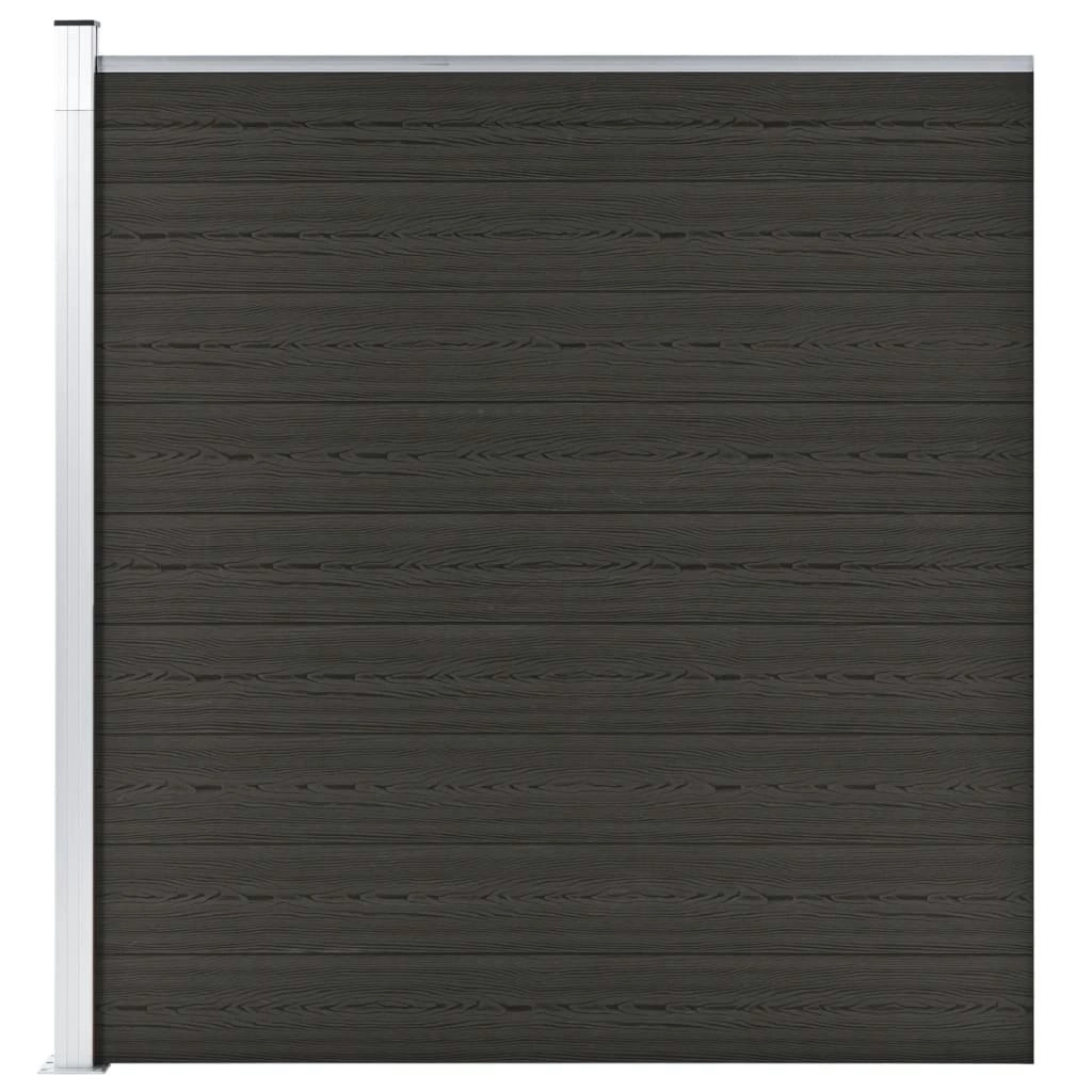 Fence Panel WPC 175x186 cm Black 148973