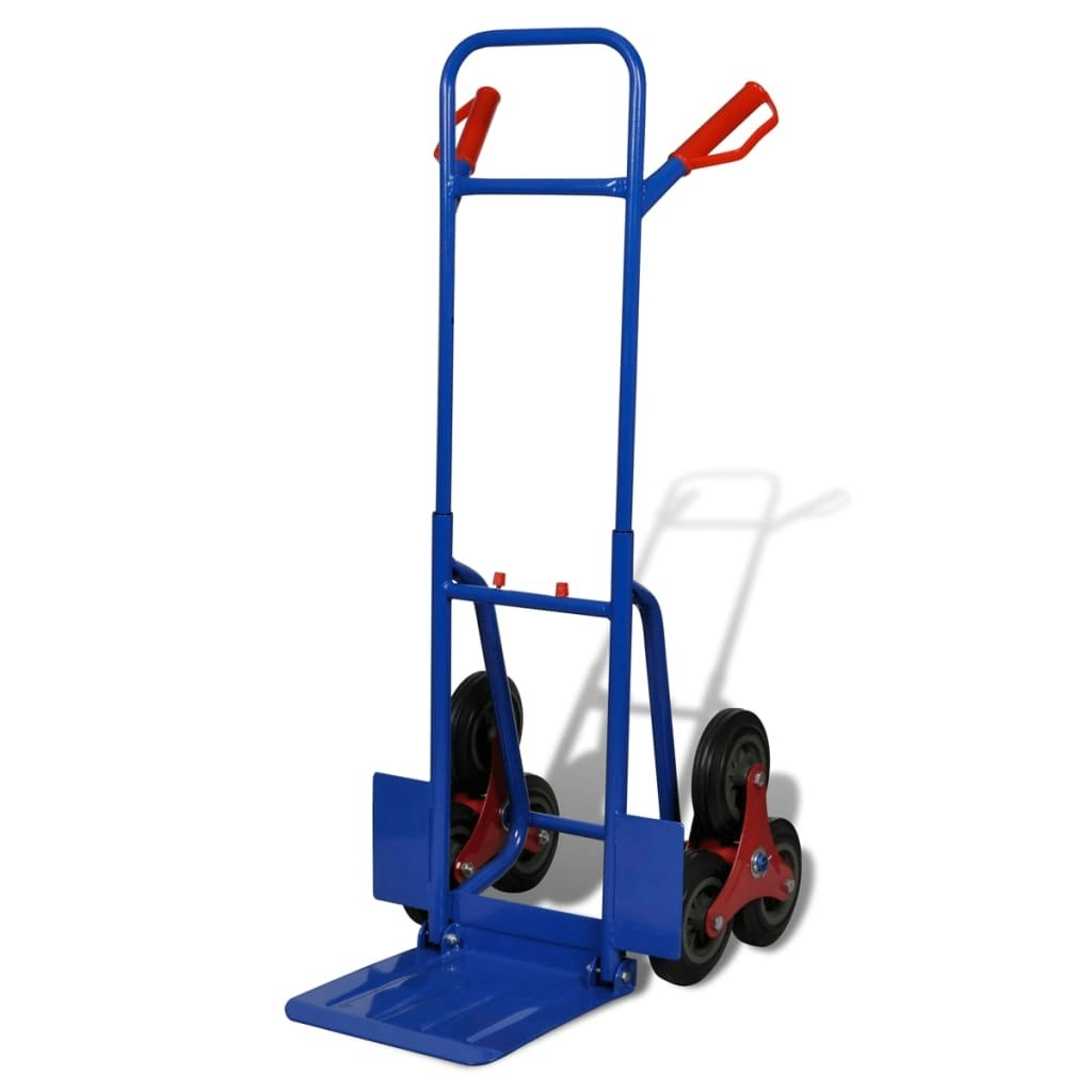 Folding Sack Truck with 6 Wheels Blue 140512