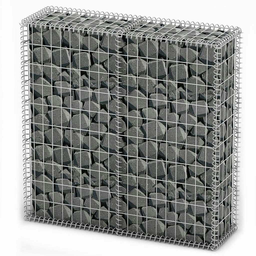 Gabion Basket with Lids Galvanised Wire 100 x 100 x 30 cm 141041