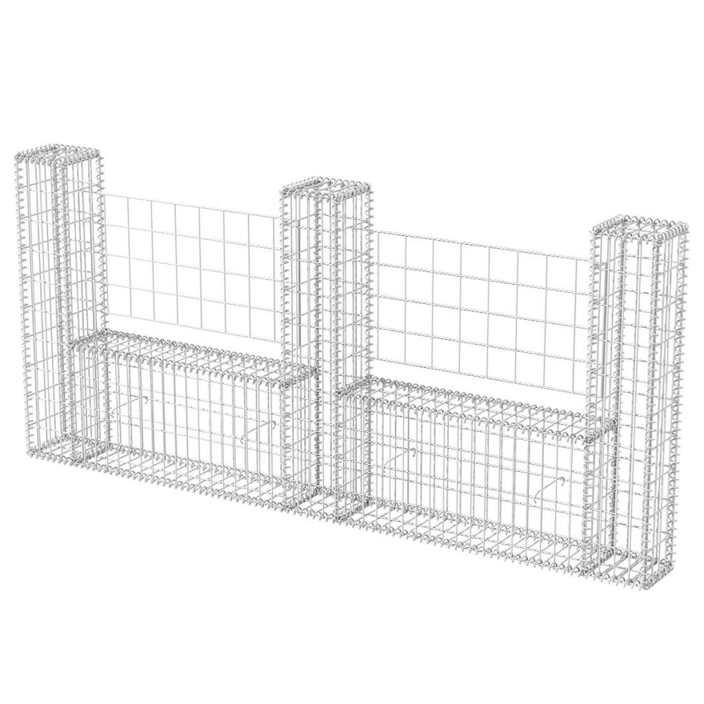 Gabion Basket U-Shape Galvanised Steel 240x20x100 cm 142546