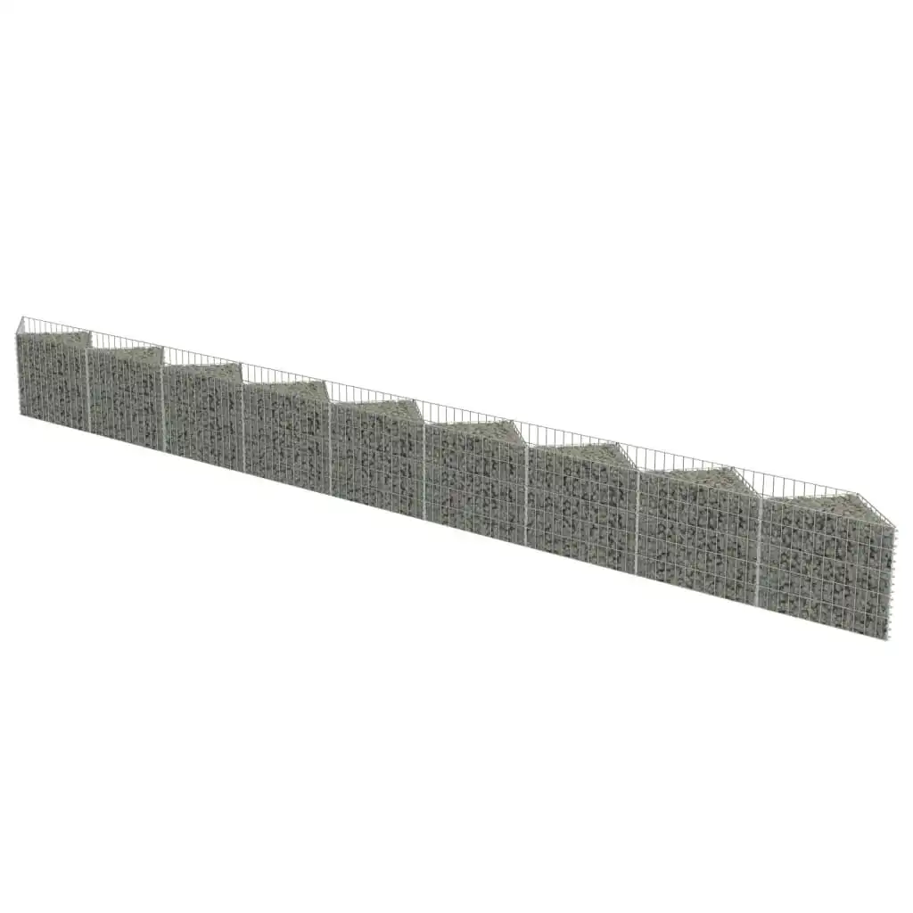 Gabion Wall Galvanised Steel 630x30x50 cm 143574