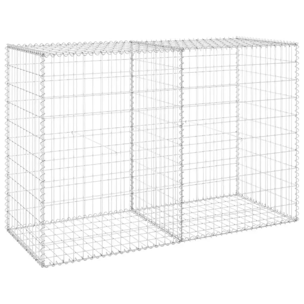 Gabion Wall with Covers Galvanised Steel 150x60x100 cm 147814