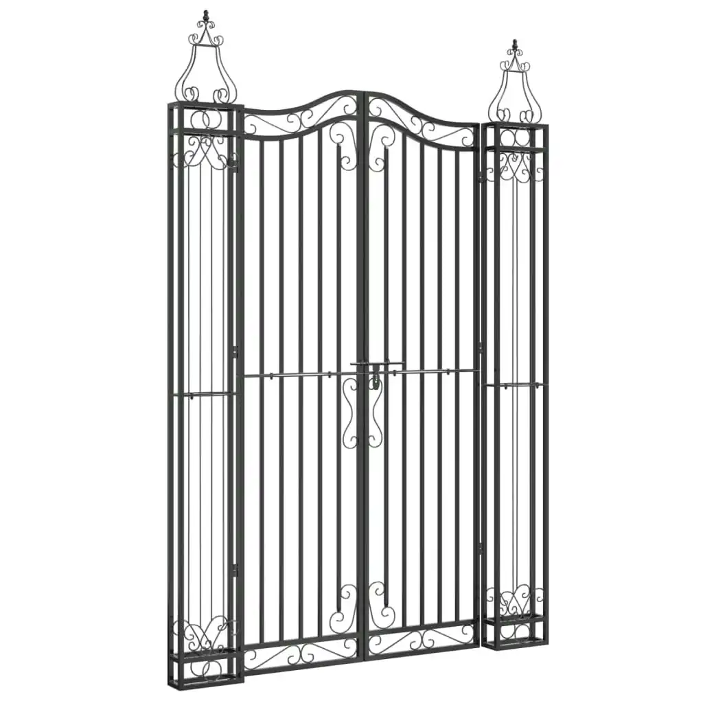 Garden Gate Black 121x8x180 cm Wrought Iron 363433