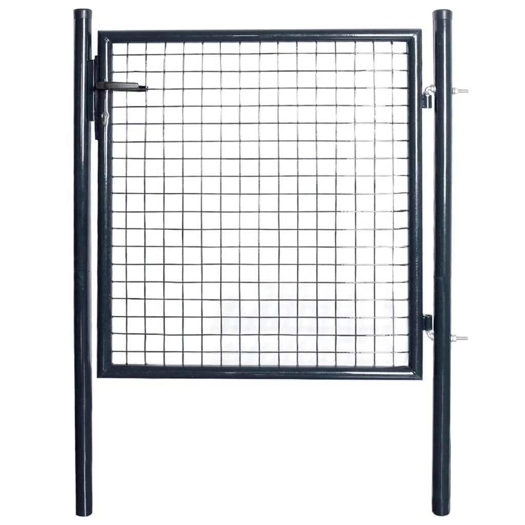 Mesh Garden Gate Galvanised Steel 85.5x100 cm Grey 143369