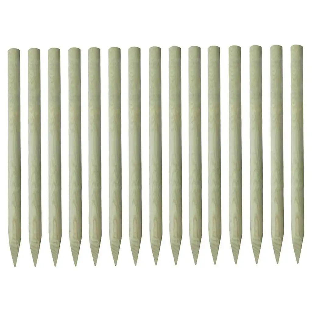 Pointed Fence Posts 15 pcs Impregnated Pinewood 4x150 cm 312397