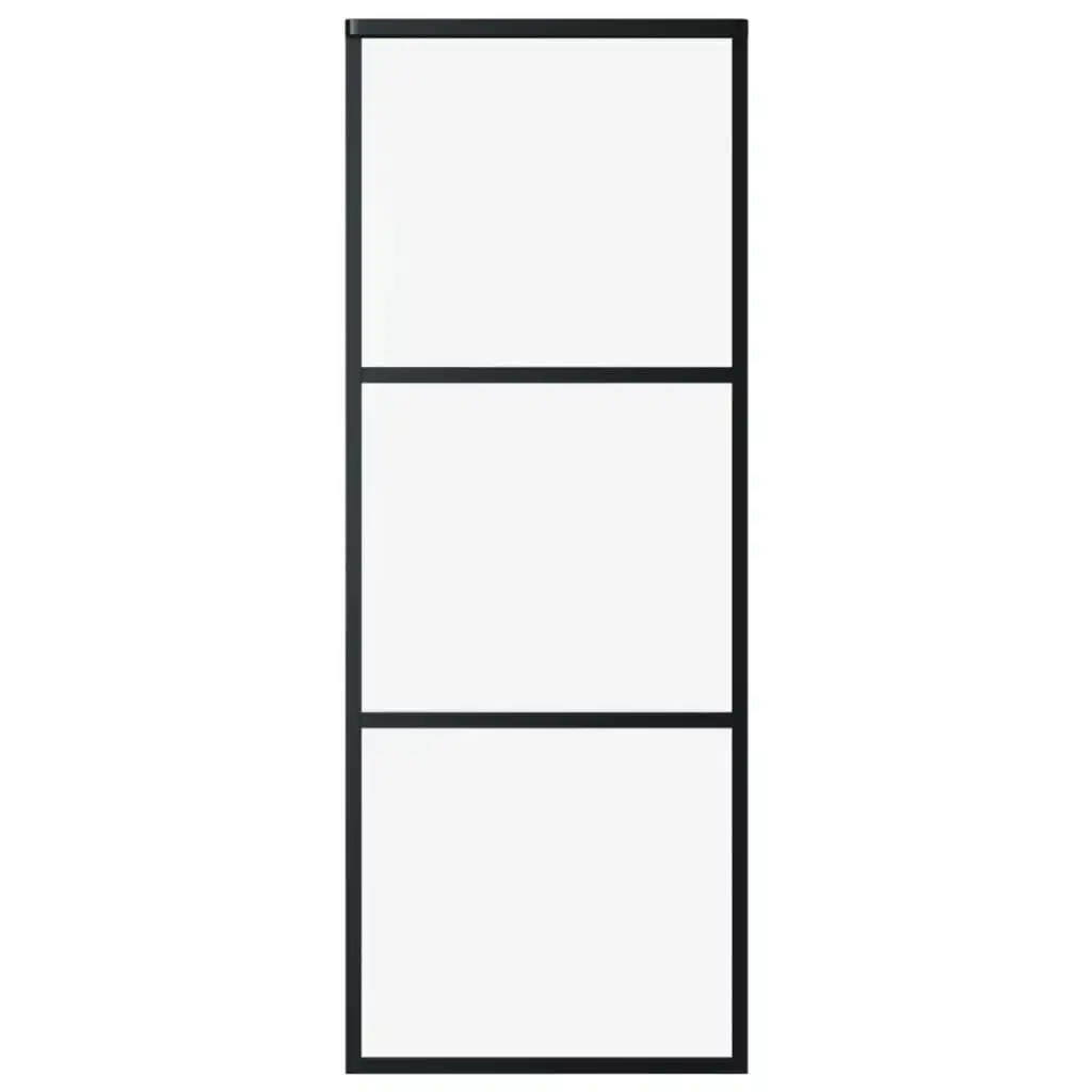 Sliding Door ESG Glass and Aluminium 76x205 cm Black 151008