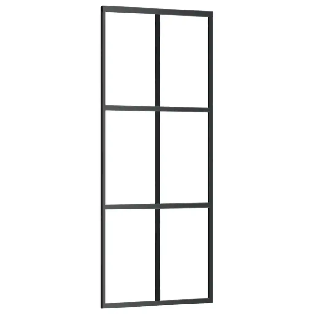 Sliding Door ESG Glass and Aluminium 76x205 cm Black 151011