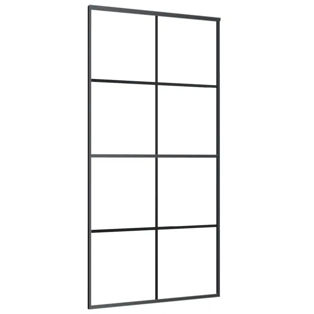 Sliding Door Frosted ESG Glass and Aluminium 102.5x205 cm Black 151675