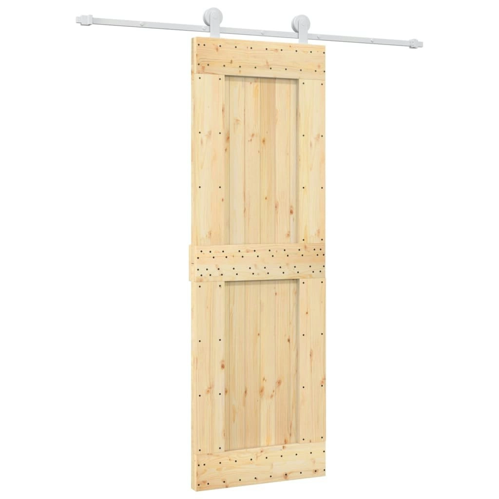 Sliding Door with Hardware Set 70x210 cm Solid Wood Pine 3203090