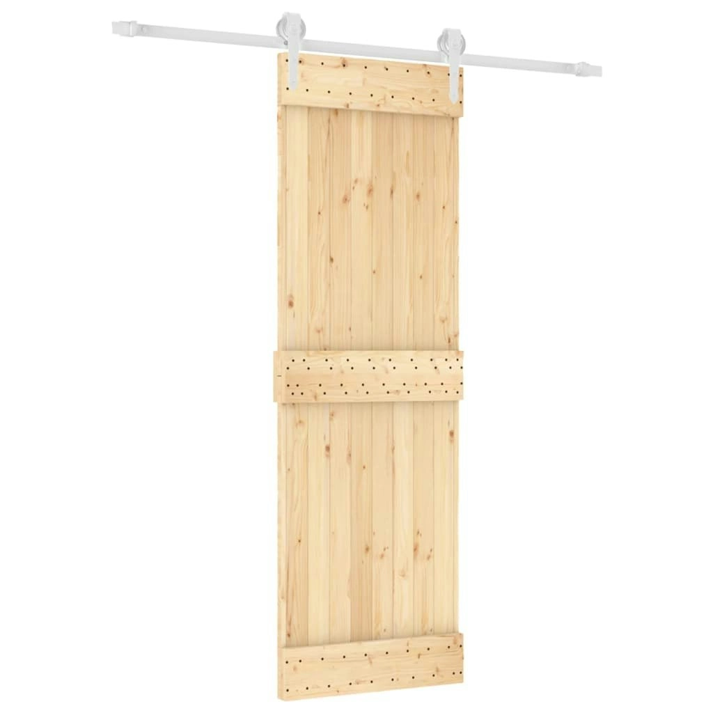 Sliding Door with Hardware Set 70x210 cm Solid Wood Pine 3203215