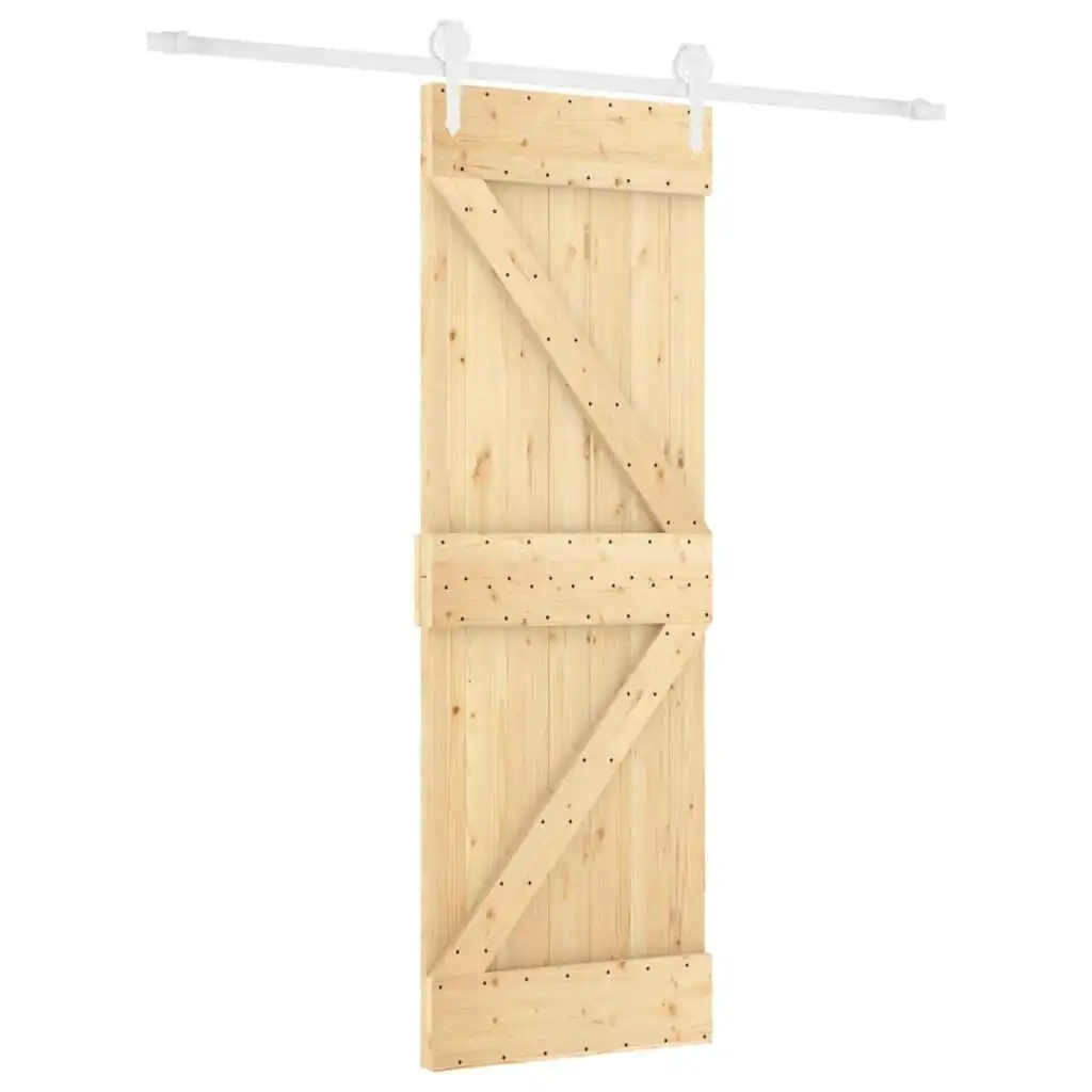 Sliding Door with Hardware Set 70x210 cm Solid Wood Pine 3203248